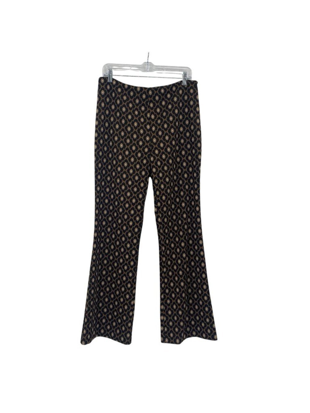TRINA TURK Size 10 Brown Floral 70s Retro Hippie Secret Stretch Flare Pants